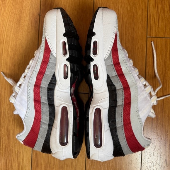 New Men\'s Nike Air Max 95 Essential \'White Varsity Red\' DQ3430 001 Size 8